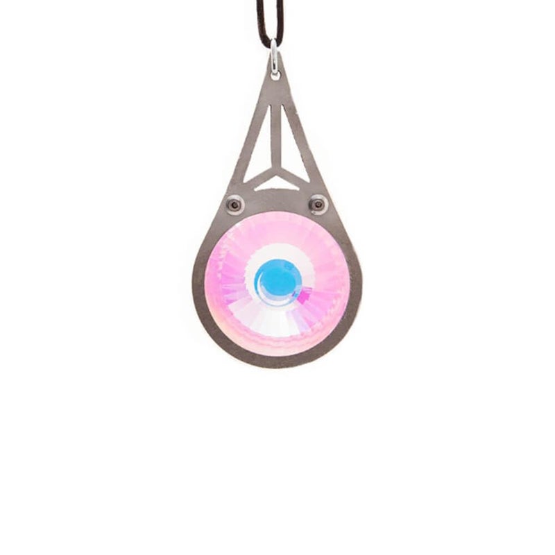 GloFX Kaleidoscope Glasses Crystal Monocle Necklace | For Content Creation, Camera Lens Effects, EDM Rave Party, Music Festival | See Fractal 3D Prism Rainbow Diffraction Effects - Image 1